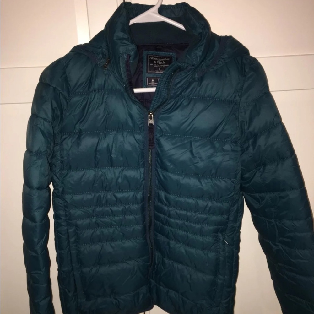 Abercrombie & Fitch Packable Puffer in Teal Size S